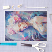 Soul eines Engels, Pastellpapiertafel, Dekoupage Seidenpapier (Handwerk)