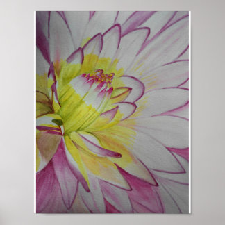 Soul Food Dahlia Wasserfarbe Poster