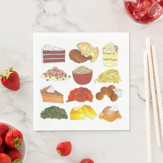 Soul Food Favoriten Feinschmecker Südlicher Brunch Serviette (Beispiel)