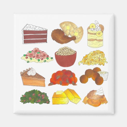 Soul Food Favorites Feinschmecker Südliche Küche Magnet (Vorne)