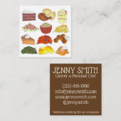 Soul Food Geschirr Restaurant Caterer Koch Feinsch Quadratische Visitenkarte (Vorne/Hinten)