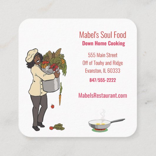 Soul Food Restaurant Visitenkarte (Rückseite)