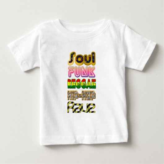 Soul, Funk, Reggae, Angesagt-Hopfen, Rave Baby T-shirt (Vorderseite)