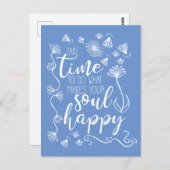 'Soul Happy' passen die Hintergrundfarbe Postkarte (Vorne/Hinten)