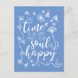 'Soul Happy' passen die Hintergrundfarbe Postkarte