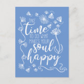 'Soul Happy' passen die Hintergrundfarbe Postkarte (Vorderseite)