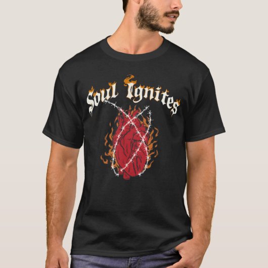 Soul Ignites Fire Heart Rock gift T-Shirt (Vorderseite)