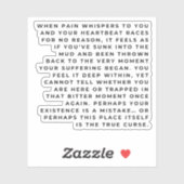 Soul in the Mud – Deep Emotional Quote Sticker (Blatt)