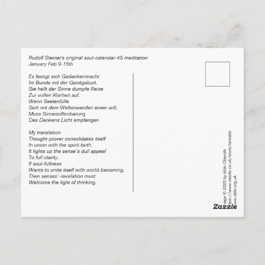 Soul-Kalender 45 Postkarte (Rückseite)