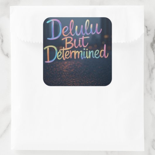 Soul-Kunst, chaotische Schönheit, mutige Typografi Quadratischer Aufkleber (Tasche)