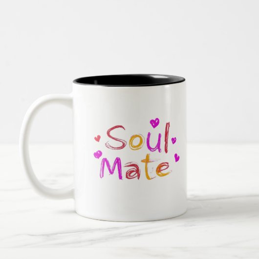 Soul Mate Digital Art Design Zweifarbige Tasse (Links)