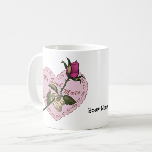 Soul Mate Rose Hochzeit Tasse (Vorderseite Links)