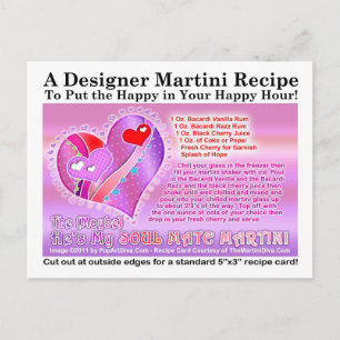 Soul Mate Valentine Martini Rezept Postkarte