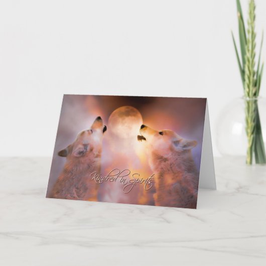 Soul Mate with Wolves Happy Valentine's Day Card Karte (Vorderseite)