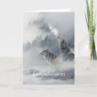 Soul Mate Wolves Hochzeitkarte Vertikal Karte