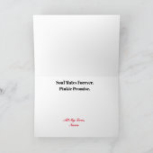 Soul Mates Romantische Grußkarte Karte (Innenseite)