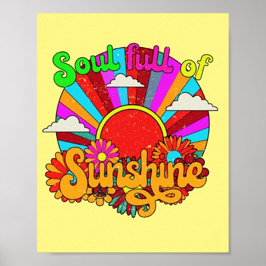 Soul mit Sonnenschein - farbenfrohe Retrosonne Poster (Vorne)