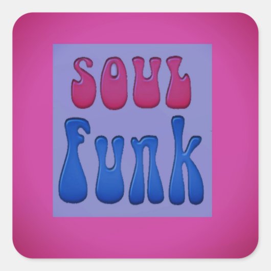 Soul Music Funky Quadratischer Aufkleber (Vorderseite)