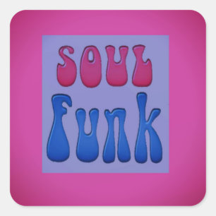Soul Music Funky Quadratischer Aufkleber