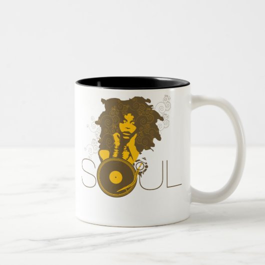 Soul-Musik-Tasse Zweifarbige Tasse (Rechts)