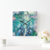 Soul oder Aura und Binärkode Quadratische Wanduhr (Zuhause)