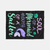 Soul Of A Marmaid Mouth Of A Sailor - Funny Mermai Fleecedecke (Vorderseite (Horizontal))