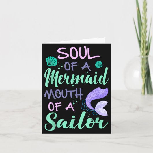 Soul Of A Marmaid Mouth Of A Sailor - Funny Mermai Karte (Vorderseite)