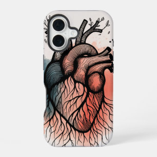 Soul Roots: Herz und Bäume Minimalistisch iPhone 16 Hülle