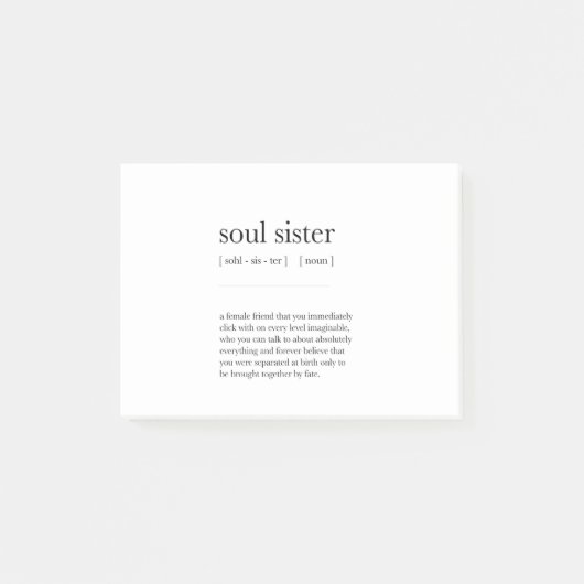 Soul Schwesterdefinition bedeutet Wörterbuch Art D Post-it Klebezettel (Vorderseite)