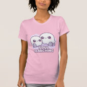 Soul Searching – Kawaii Ghosts in Misty Graveyard T-Shirt (Vorderseite)