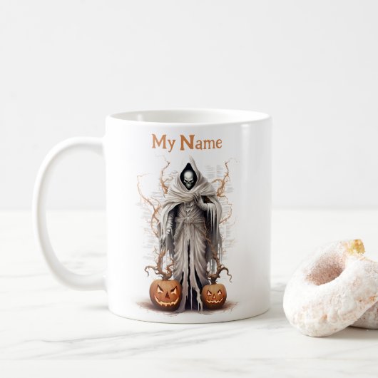 Soul Sensenmann Ghost: Halloween Personalisiert Cu Kaffeetasse (Mit Donut)