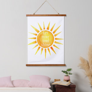 Soul Shine Inspiriere Wasserfarbe Wandteppich Mit Holzrahmen