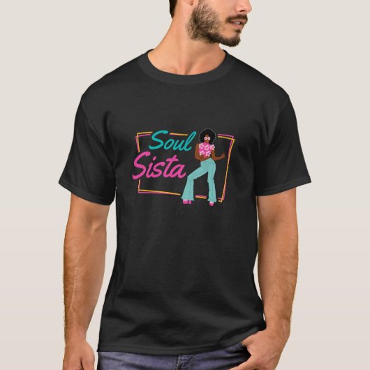 Soul Sista Beautiful Dancing African American Woma T-Shirt (Vorderseite)