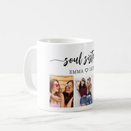 Soul Sisters 3 Foto Collage Keepake Kaffeetasse (Vorderseite Links)