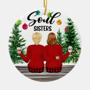 Soul Sisters Christmas Checkered Pants Personalisi Keramik Ornament