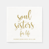 Soul Sisters for Life Glitzer Bachelorette Serviette (Vorderseite)