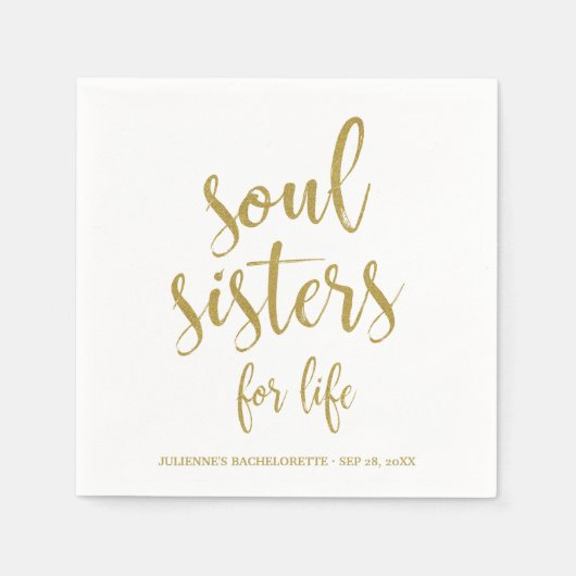 Soul Sisters for Life Glitzer Bachelorette Serviette (Vorderseite)