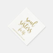 Soul Sisters for Life Glitzer Bachelorette Serviette (Ecke)