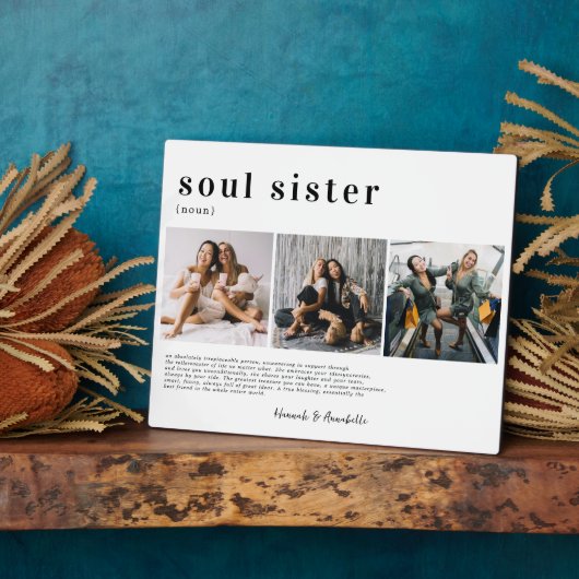 Soul Sisters | Gift For Sisters Photo Collage Fotoplatte (Seite)