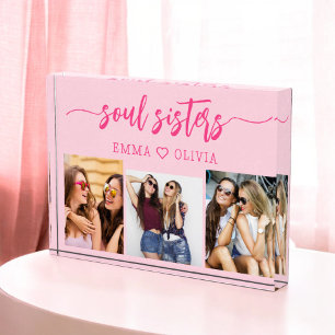 Soul Sisters Hot Pink 3 FotoCollage Keepake Fotoblock