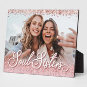 Soul Sisters Script Pink Glitzer Best Friend Foto Fotoplatte (Seite)