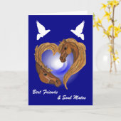 Soul verbundener Herz-Pferdekopf Karte (Gelbe Blume)