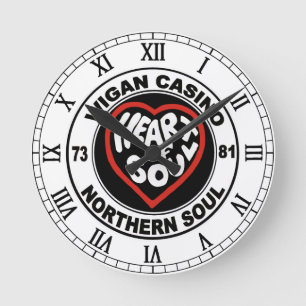 Soul Wigan Casino Runde Wanduhr