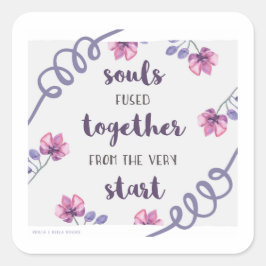 Soule, die von Anfang an miteinander verschmolzen Quadratischer Aufkleber