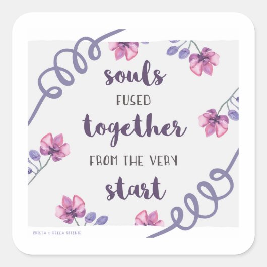 Soule, die von Anfang an miteinander verschmolzen Quadratischer Aufkleber (Vorderseite)