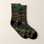 Souleymane Socken<br><div class="desc">Souleymane. Show and wear this popular beautiful male first name designed as colorful wordcloud made of horizontal and vertical cursive hand lettering typography in different sizes and adorable fresh colors. Wear your positive french name or show the world whom you love or adore. Merch with this soft text artwork is...</div>