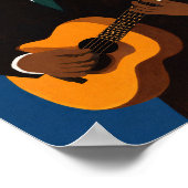 Soulful Guitar Player Wall Art Print | Modern Folk Poster (Ecke)