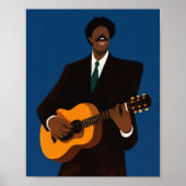 Soulful Guitar Player Wall Art Print | Modern Folk Poster (Vorne)