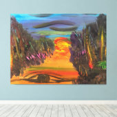 Soulful Horizon Hand Painted Design  Leinwanddruck (Insitu (Holzboden))