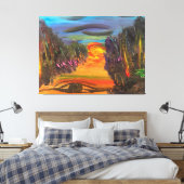 Soulful Horizon Hand Painted Design  Leinwanddruck (Insitu (Schlafzimmer))